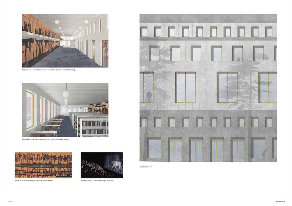 Biblioteket på markplan, med utsikt mot Torget och Talltorget