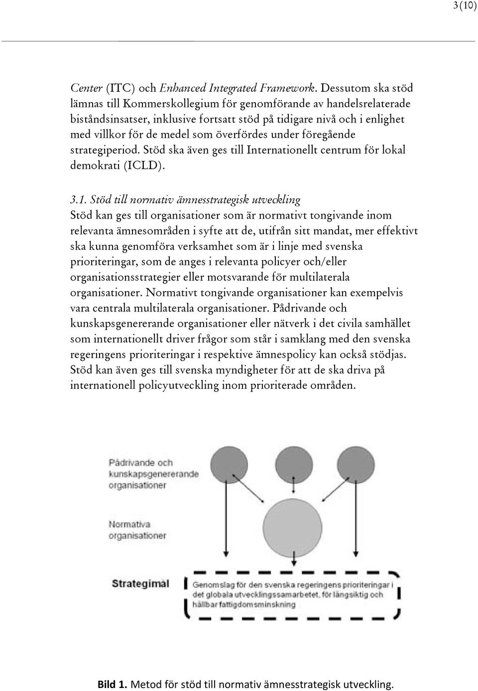 under föregående strategiperiod. Stöd ska även ges till Internationellt centrum för lokal demokrati (ICLD). 3.1.