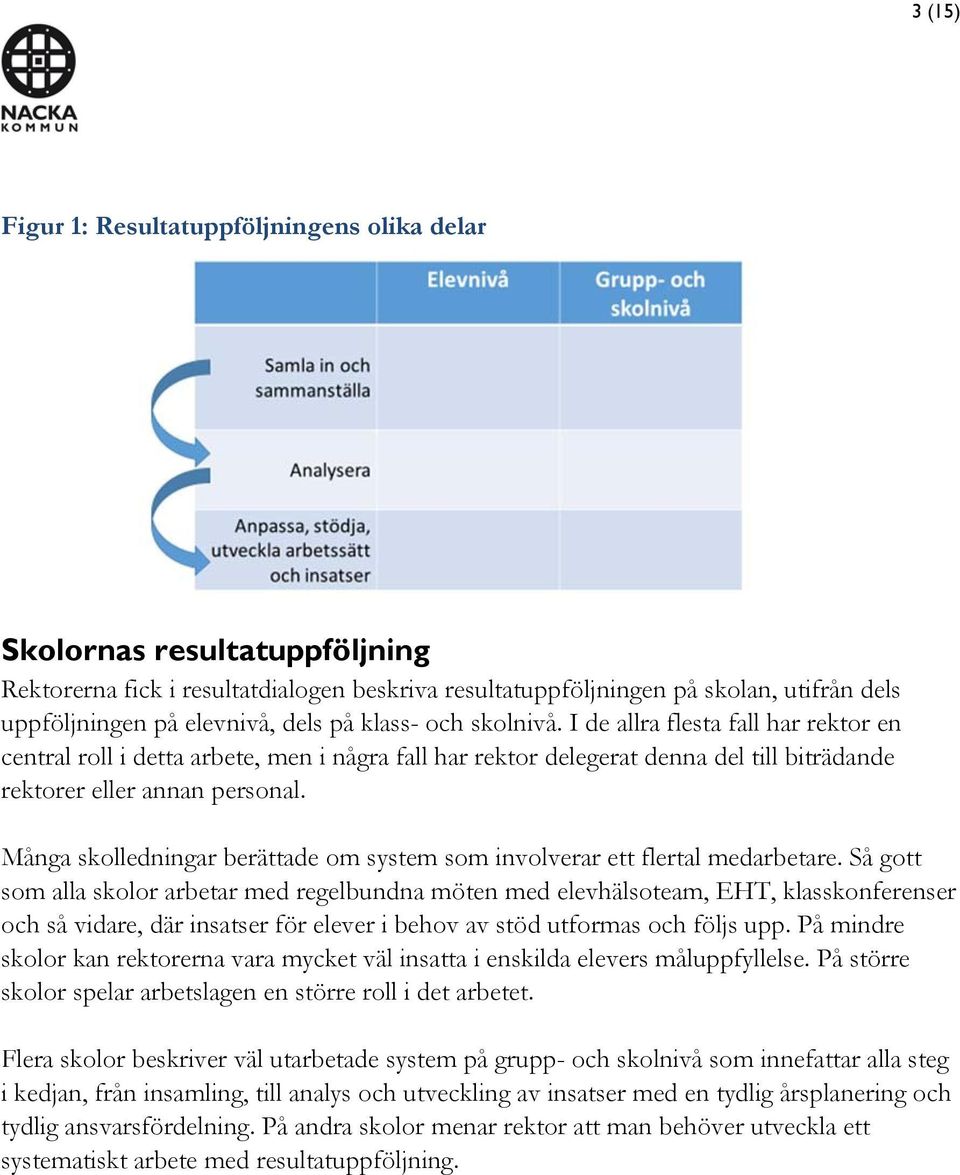 Många skolledningar berättade om system som involverar ett flertal medarbetare.