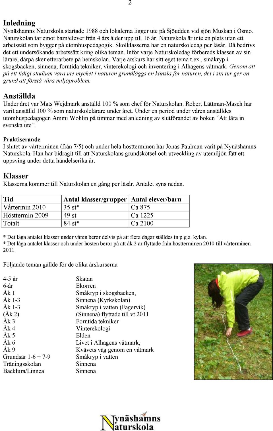 Inför varje Naturskoledag förbereds klassen av sin lärare, därpå sker efterarbete på hemskolan. Varje årskurs har sitt eget tema t.ex.