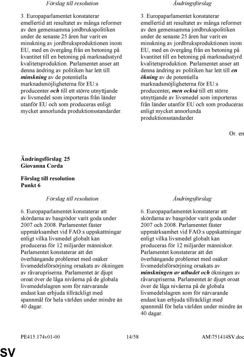 Parlamentet anser att denna ändring av politiken har lett till minskning av de potentiella marknadsmöjligheterna för EU:s producenter och till ett större utnyttjande av livsmedel som importeras från