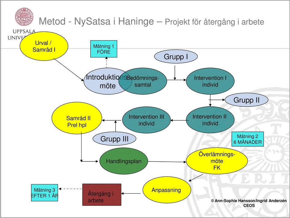 Intervention III individ Intervention II individ Grupp III Mätning 2 6 MÅNADER Handlingsplan