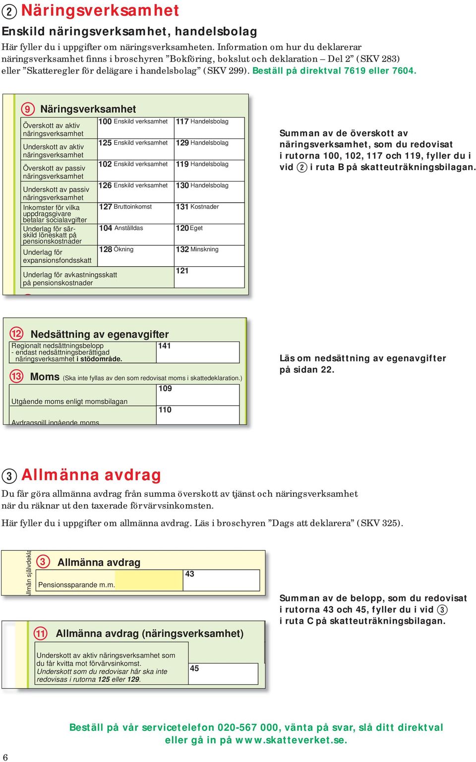 Beställ på direktval 7619 eller 7604.