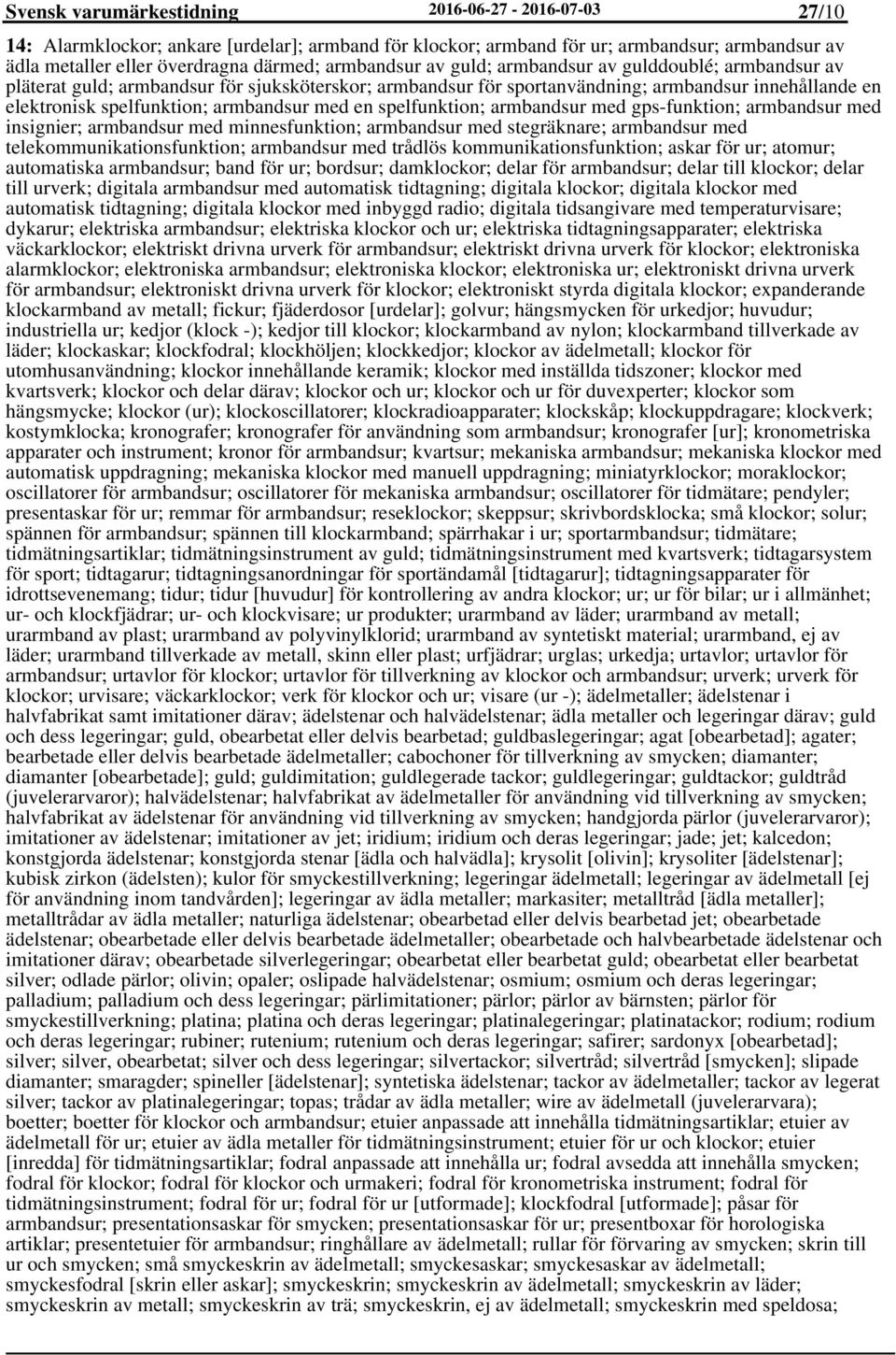 armbandsur med en spelfunktion; armbandsur med gps-funktion; armbandsur med insignier; armbandsur med minnesfunktion; armbandsur med stegräknare; armbandsur med telekommunikationsfunktion; armbandsur