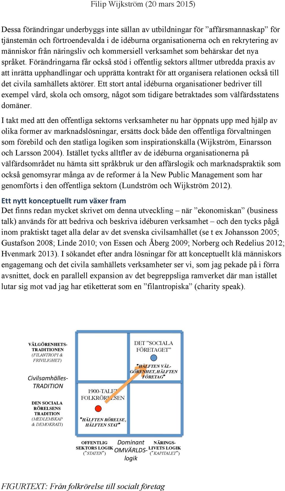 Förändringarna får också stöd i offentlig sektors alltmer utbredda praxis av att inrätta upphandlingar och upprätta kontrakt för att organisera relationen också till det civila samhällets aktörer.