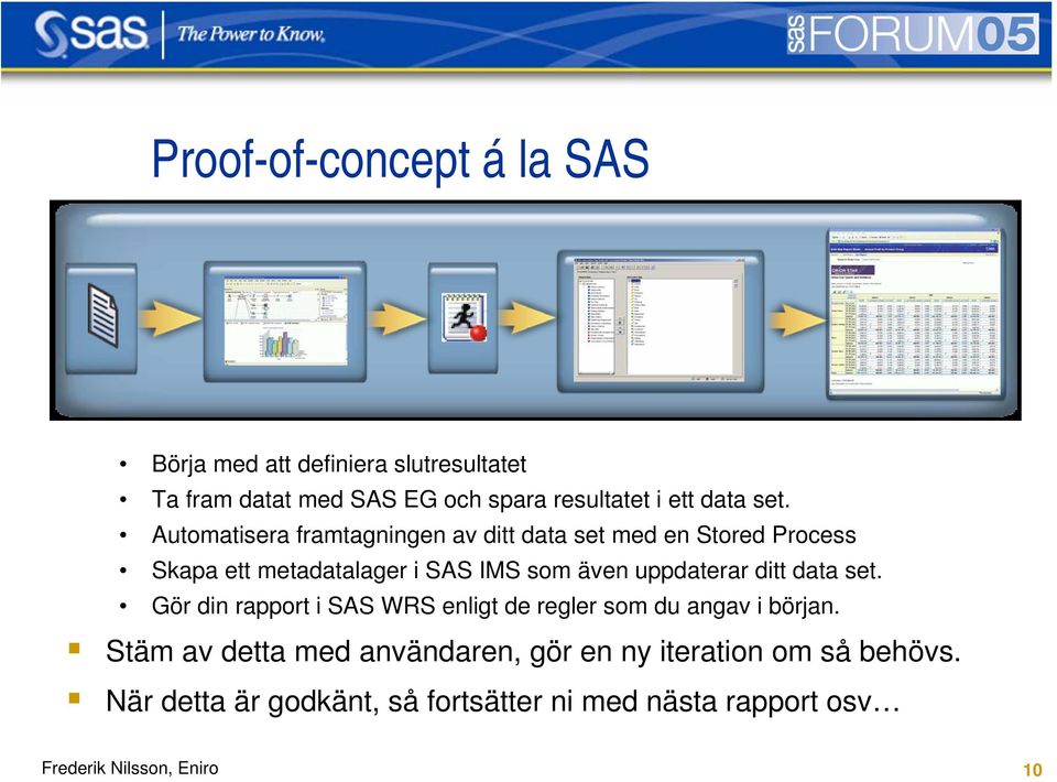 Automatisera framtagningen av ditt data set med en Stored Process Skapa ett metadatalager i SAS IMS som även