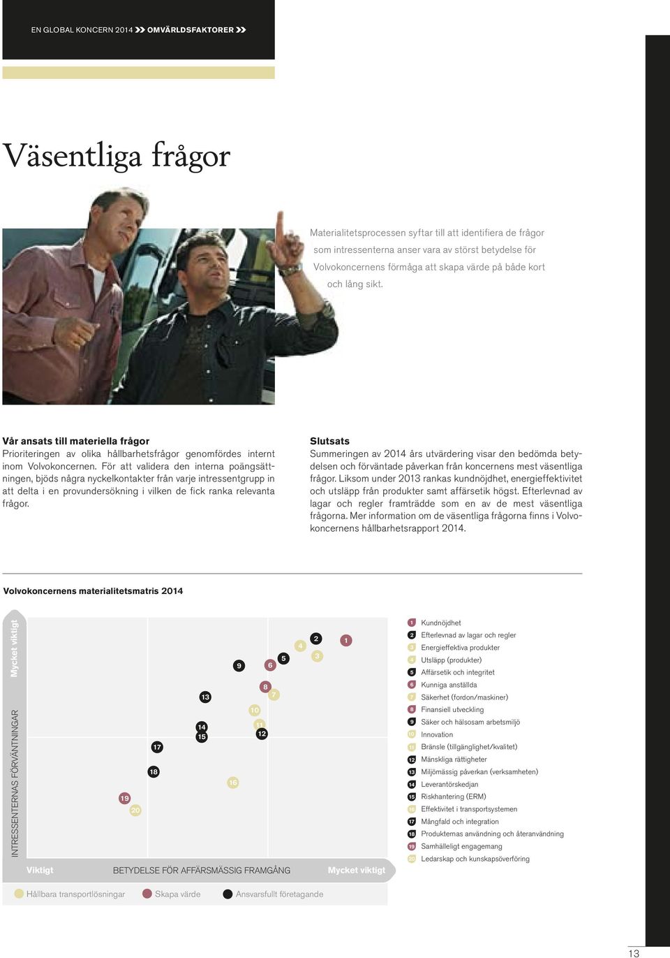 För att validera den interna poängsättningen, bjöds några nyckelkontakter från varje intressentgrupp in att delta i en provundersökning i vilken de fi ck ranka relevanta frågor.