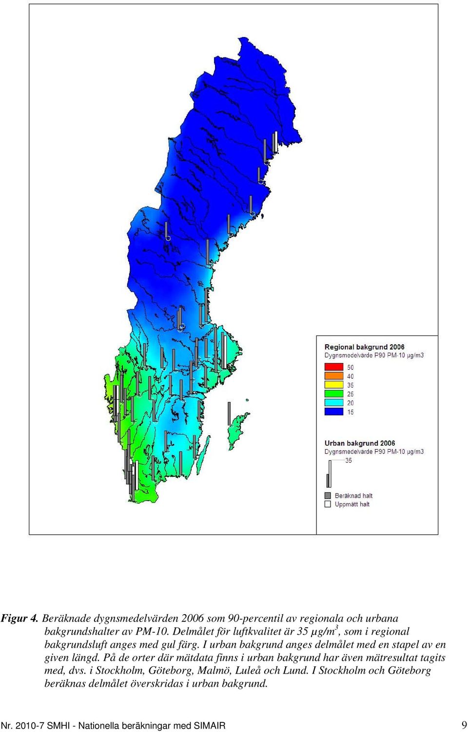 I urban bakgrund anges delmålet med en stapel av en given längd.