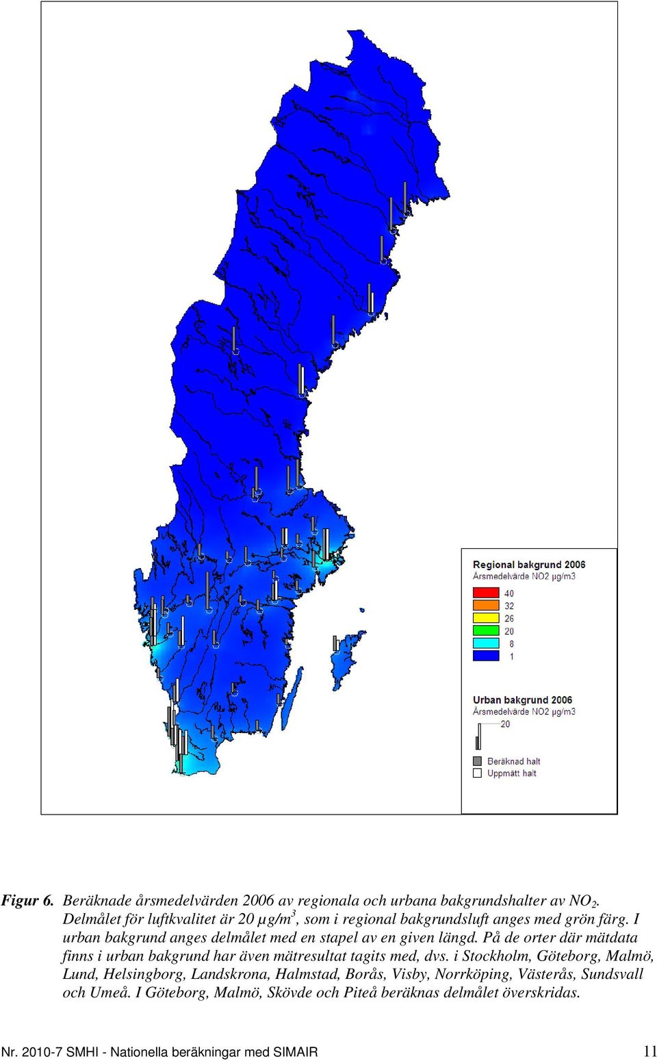 I urban bakgrund anges delmålet med en stapel av en given längd.