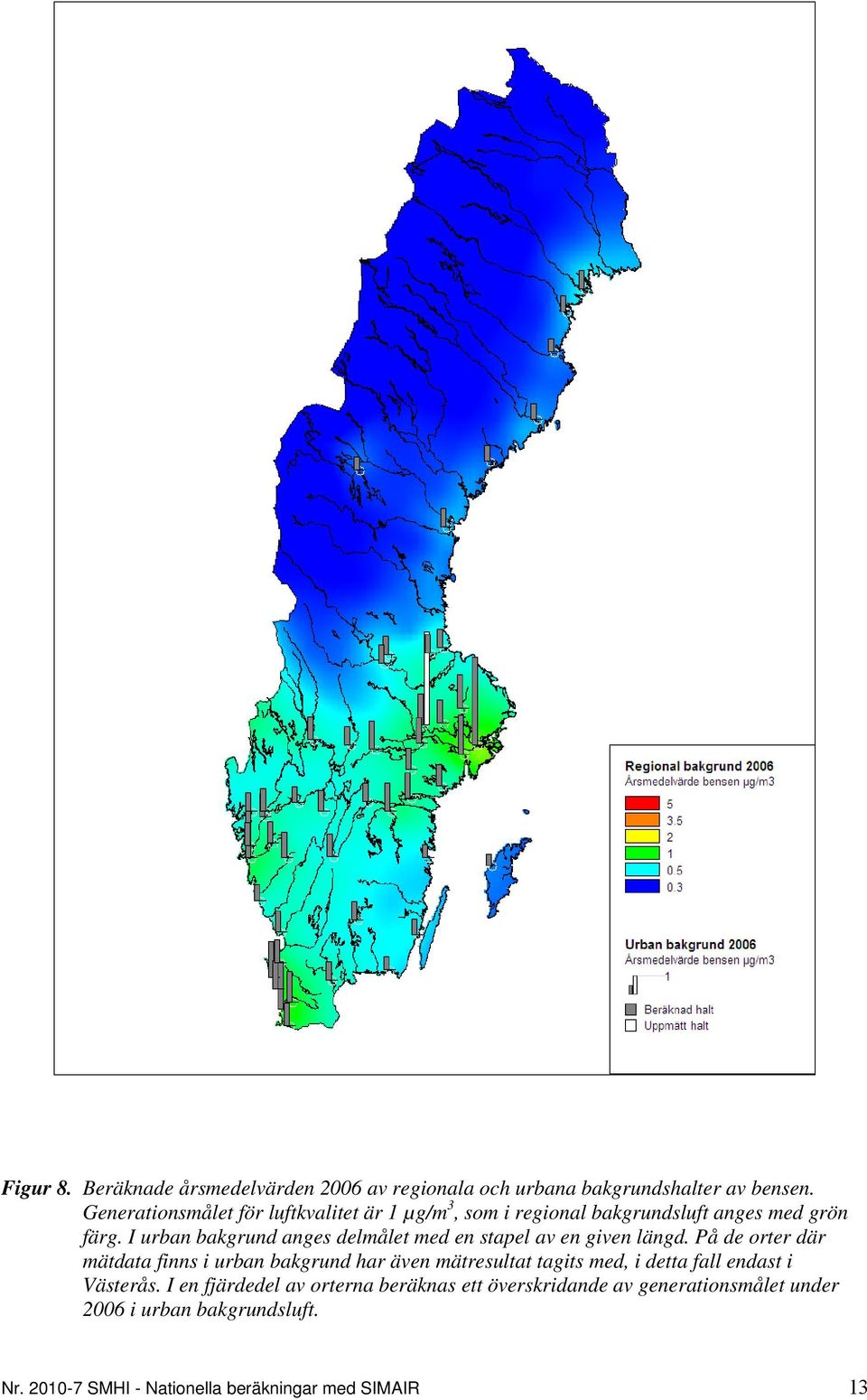 I urban bakgrund anges delmålet med en stapel av en given längd.