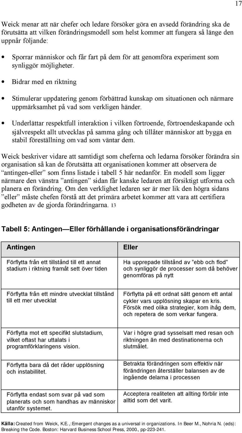 Bidrar med en riktning Stimulerar uppdatering genom förbättrad kunskap om situationen och närmare uppmärksamhet på vad som verkligen händer.