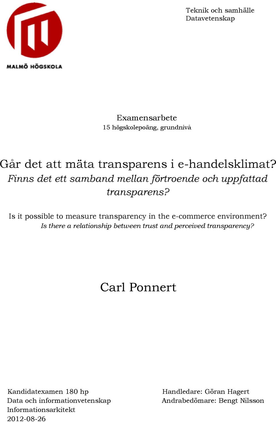 Is it possible to measure transparency in the e-commerce environment?