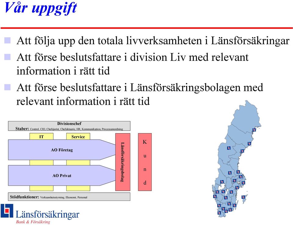 i rätt tid Divisionschef Staber: Control, CIO, Chefsjurist, Chefaktuarie, HR, Kommunikation, Processamordning