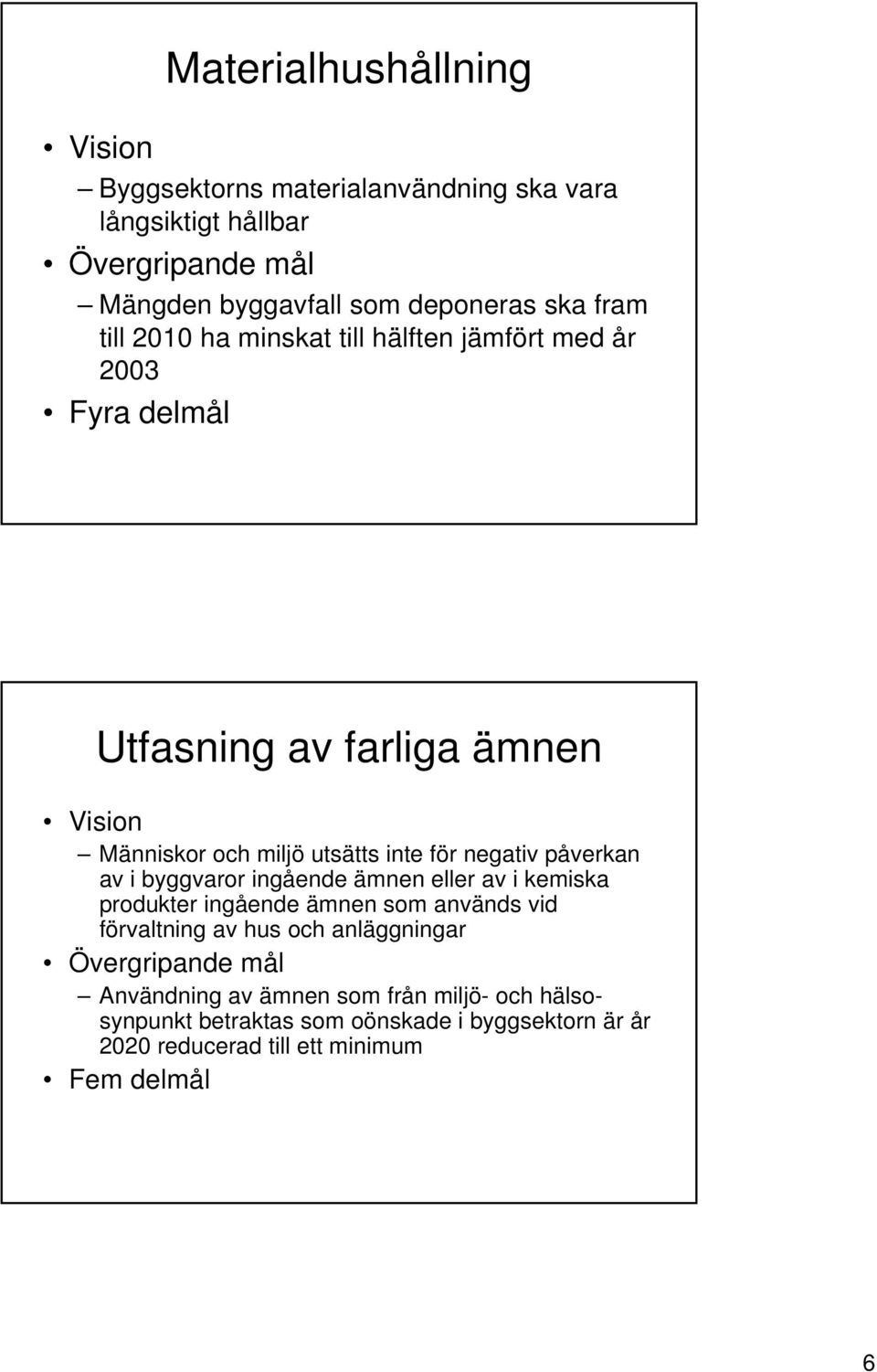 påverkan av i byggvaror ingående ämnen eller av i kemiska produkter ingående ämnen som används vid förvaltning av hus och anläggningar