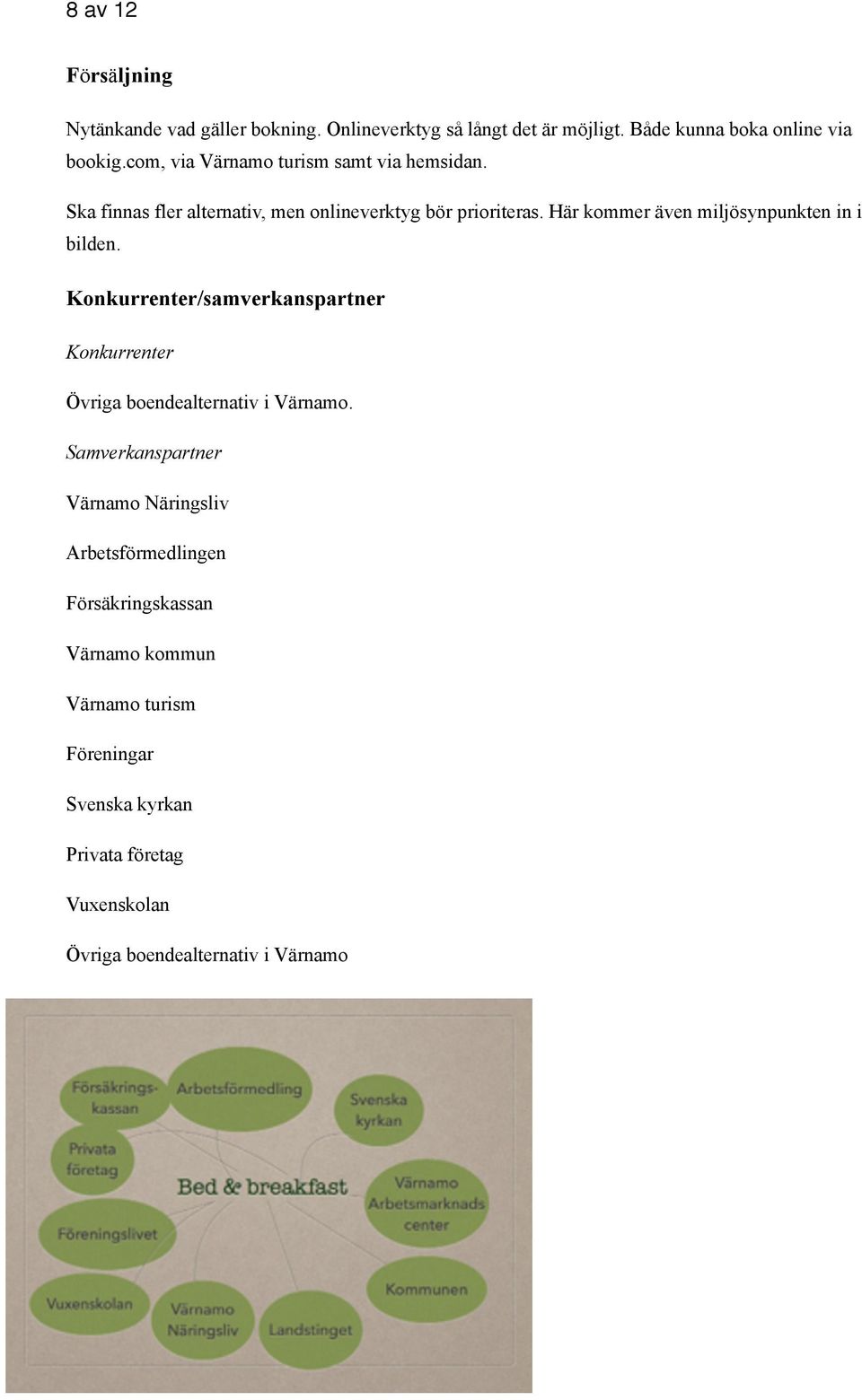 Här kommer även miljösynpunkten in i bilden. Konkurrenter/samverkanspartner Konkurrenter Övriga boendealternativ i Värnamo.