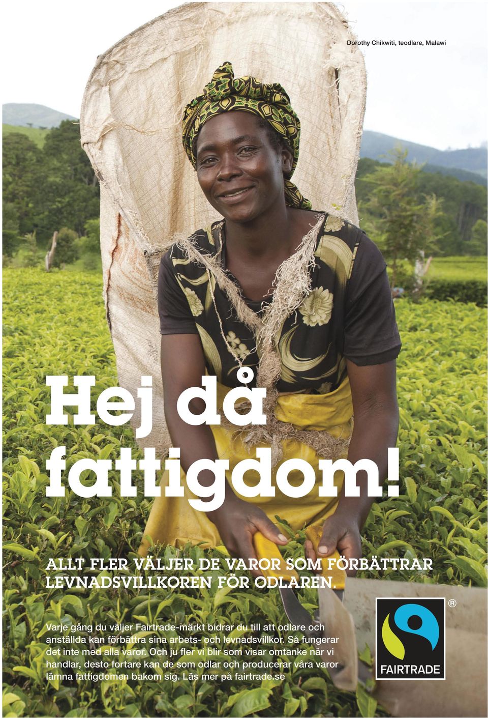 Varje gång du väljer Fairtrade-märkt bidrar du till att odlare och anställda kan förbättra sina arbets- och