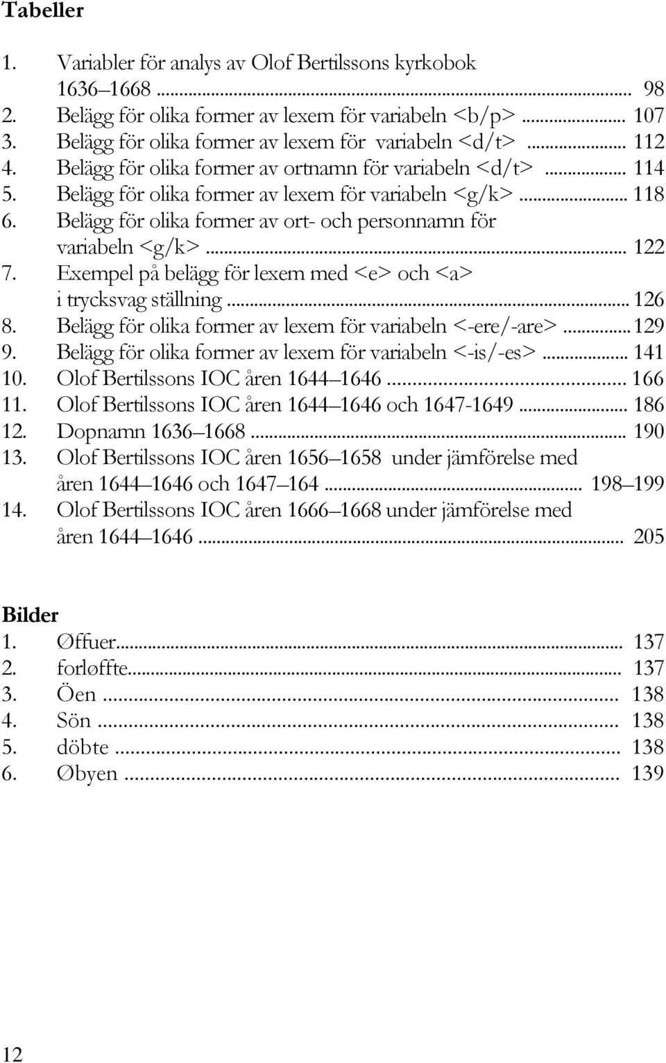 Belägg för olika former av ort- och personnamn för variabeln <g/k>... 122 7. Exempel på belägg för lexem med <e> och <a> i trycksvag ställning... 126 8.