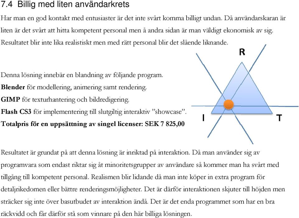 Resultatet blir inte lika realistisktt men med rätt personal blir det slående liknande. Denna lösning innebär en blandning av följande program. Blender för modellering, animering samt rendering.