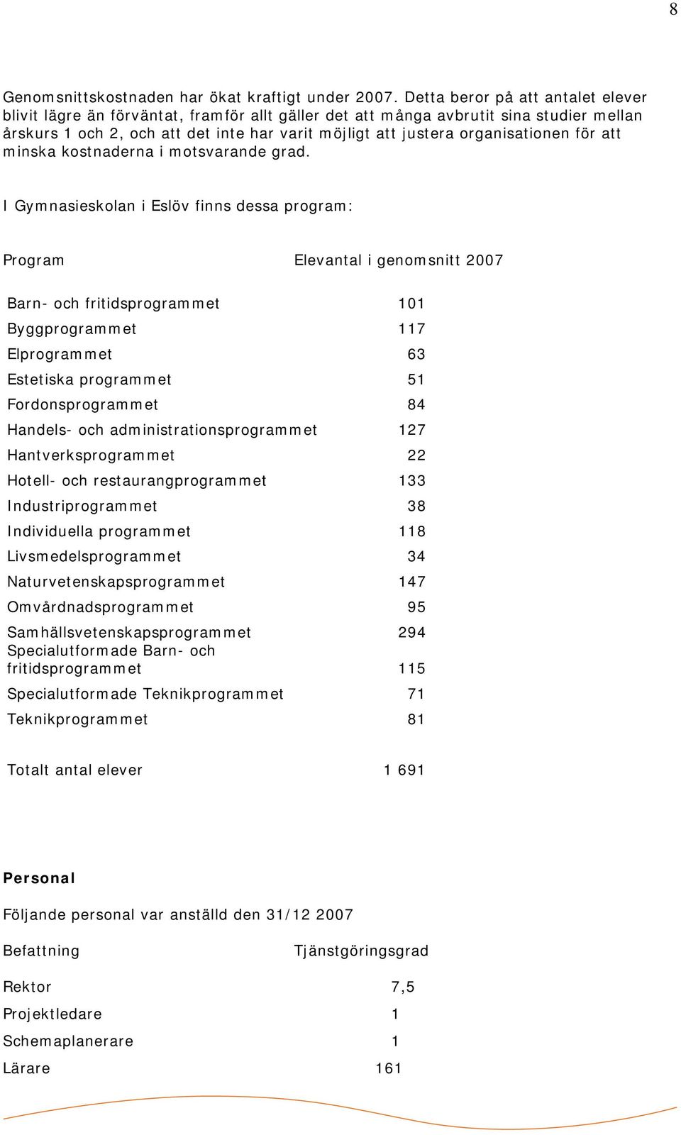 organisationen för att minska kostnaderna i motsvarande grad.