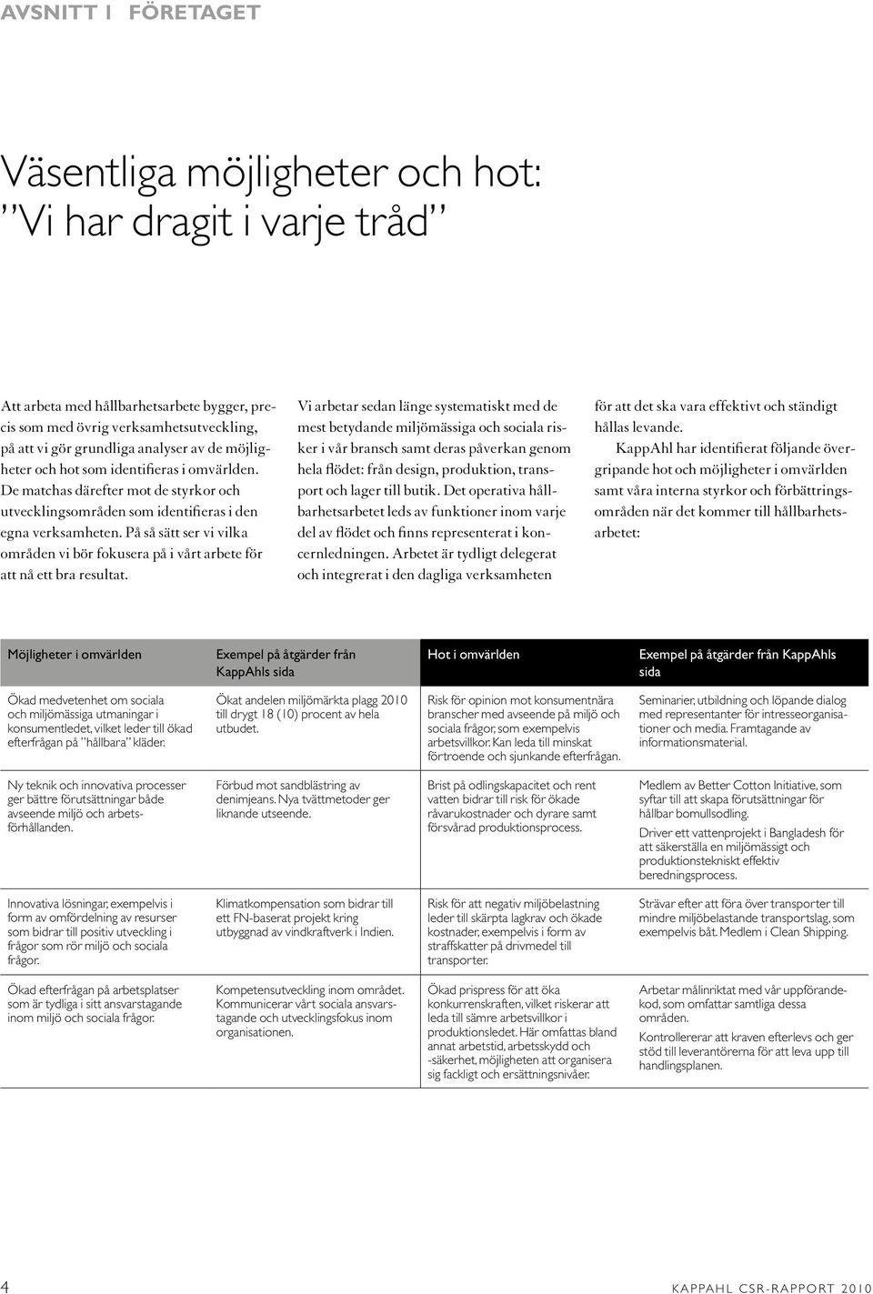 På så sätt ser vi vilka områden vi bör fokusera på i vårt arbete för att nå ett bra resultat.