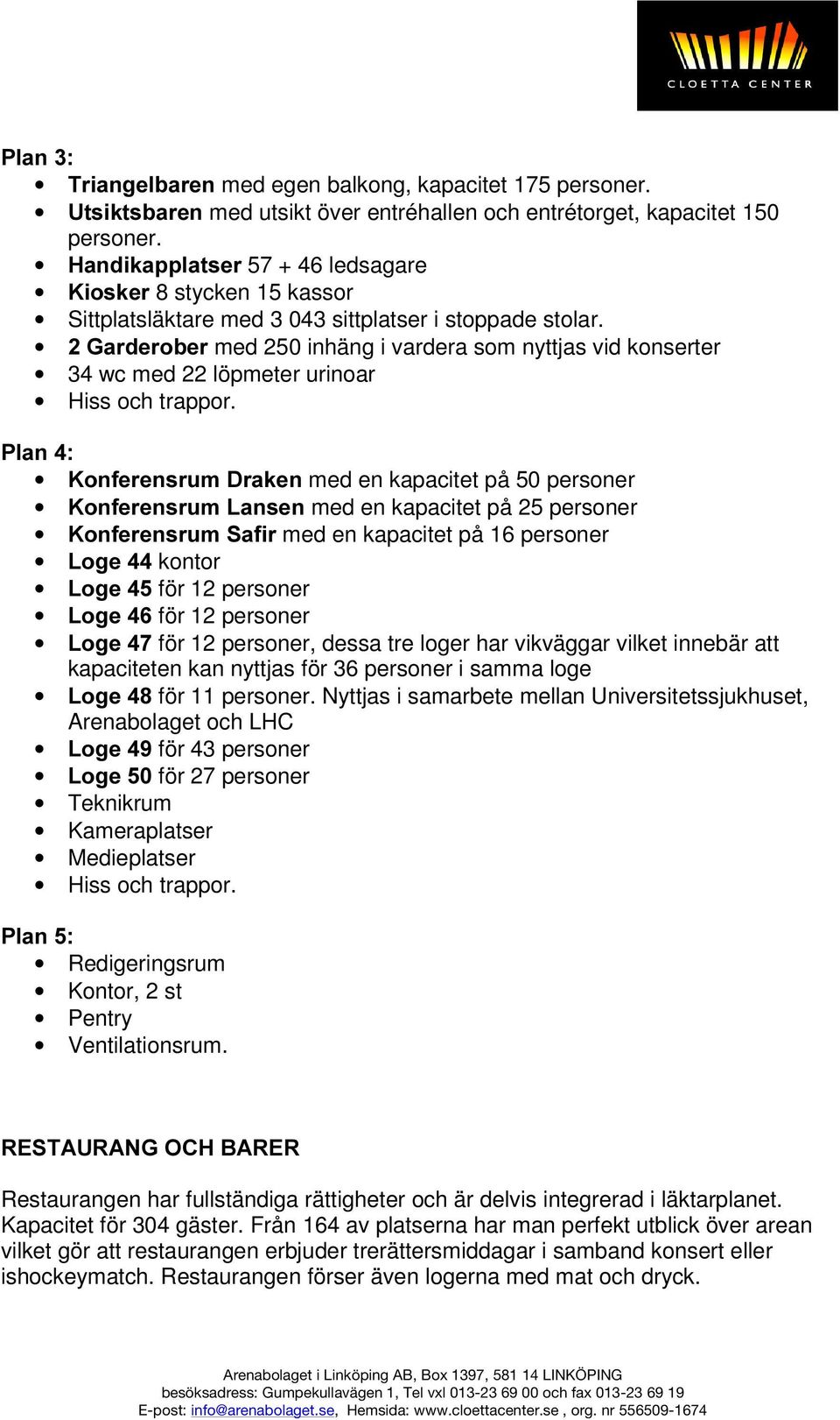 .rqihuhqvuxp'udnhqmed en kapacitet på 50 personer.rqihuhqvuxp/dqvhqmed en kapacitet på 25 personer.