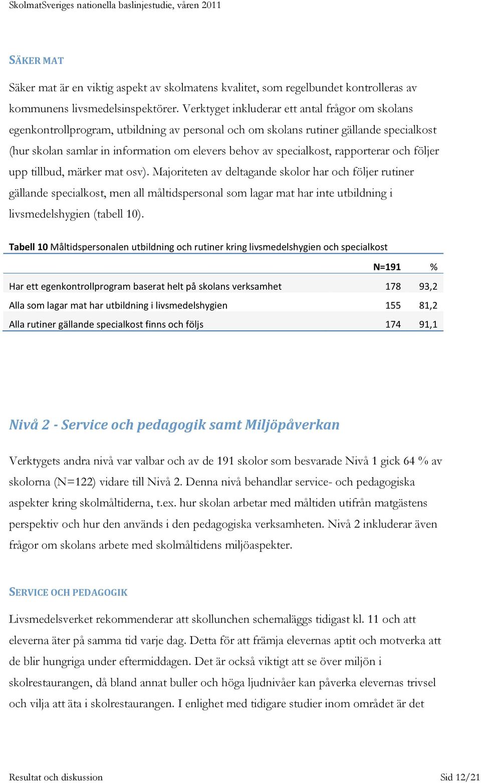 specialkost, rapporterar och följer upp tillbud, märker mat osv).