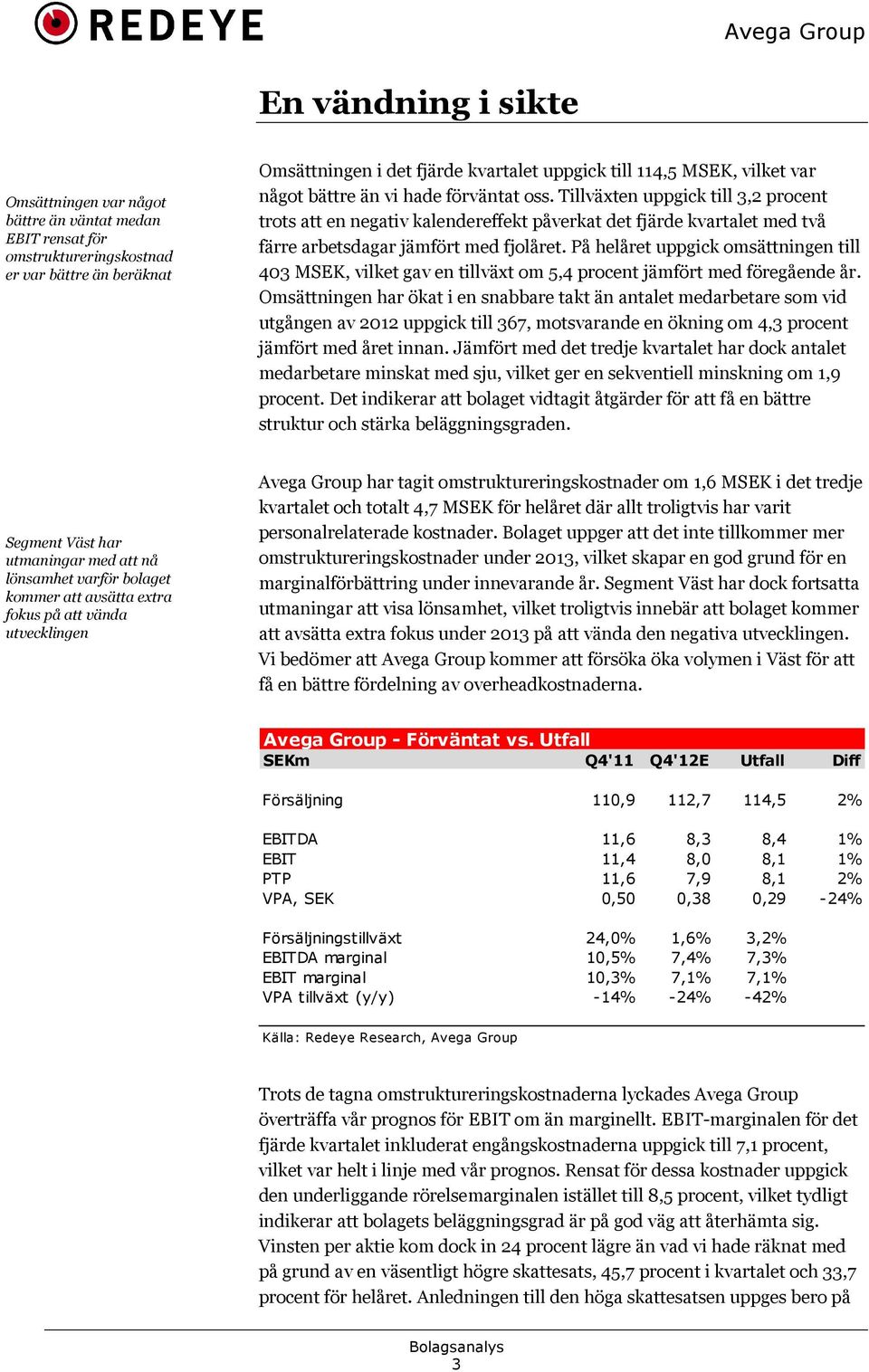 På helåret uppgick omsättningen till 403 MSEK, vilket gav en tillväxt om 5,4 procent jämfört med föregående år.