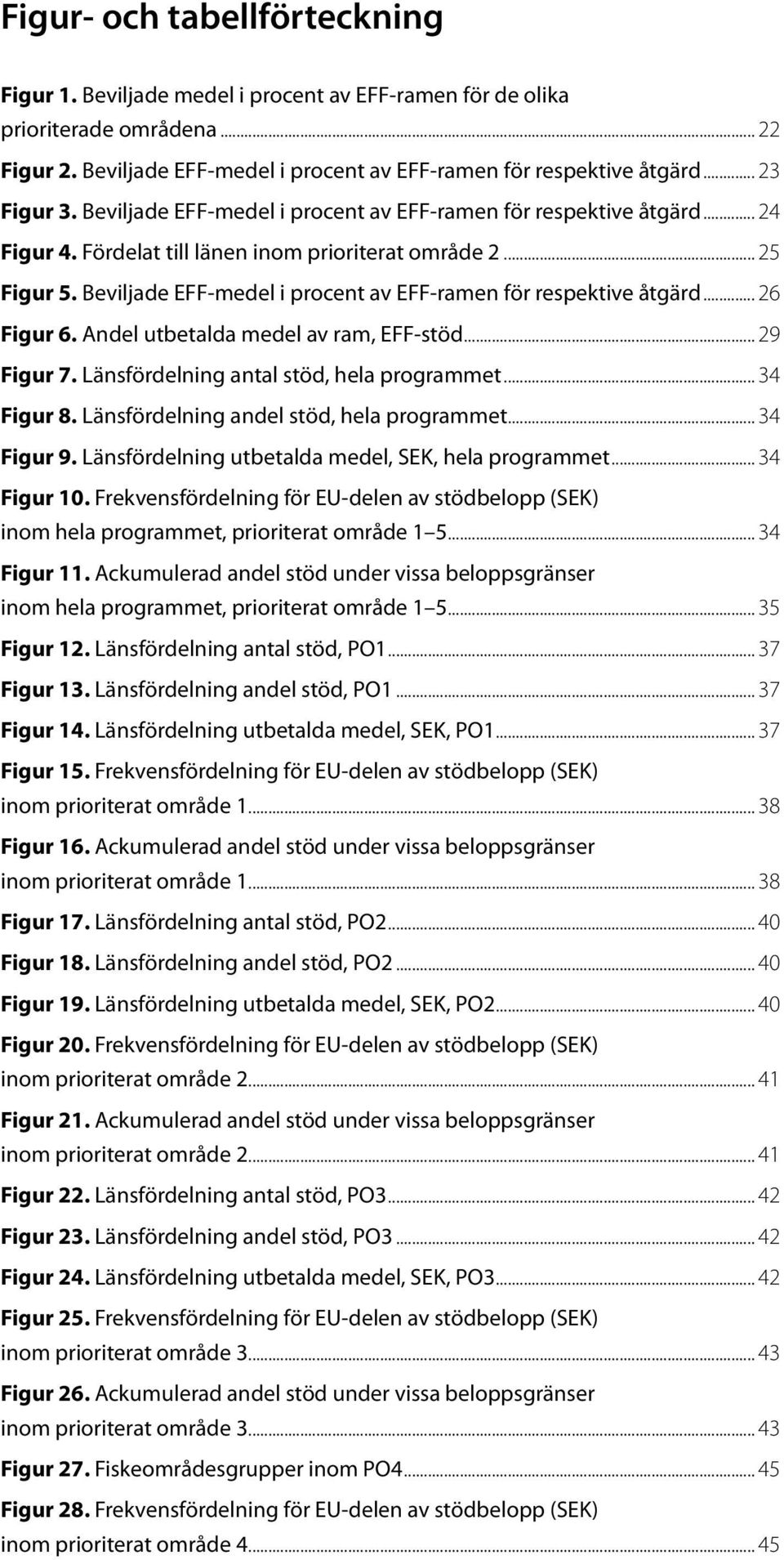 Beviljade EFF-medel i procent av EFF-ramen för respektive åtgärd... 26 Figur 6. Andel utbetalda medel av ram, EFF-stöd... 29 Figur 7. Länsfördelning antal stöd, hela programmet... 34 Figur 8.