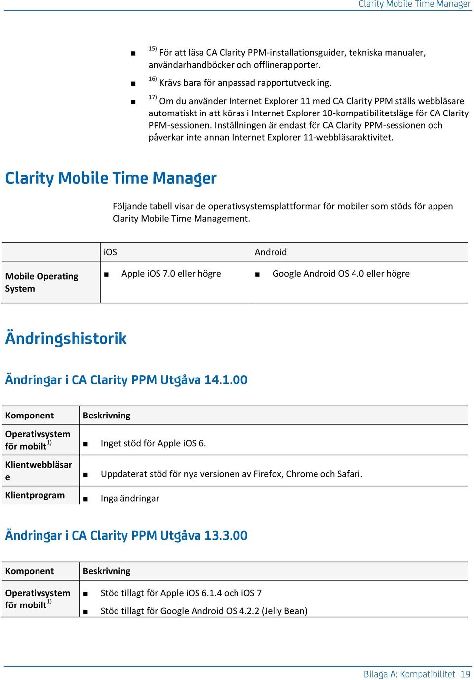 Inställningen är endast för CA Clarity PPM-sessionen och påverkar inte annan Internet Explorer 11-webbläsaraktivitet.