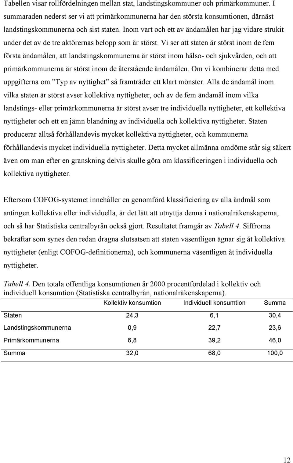 Inom vart och ett av ändamålen har jag vidare strukit under det av de tre aktörernas belopp som är störst.