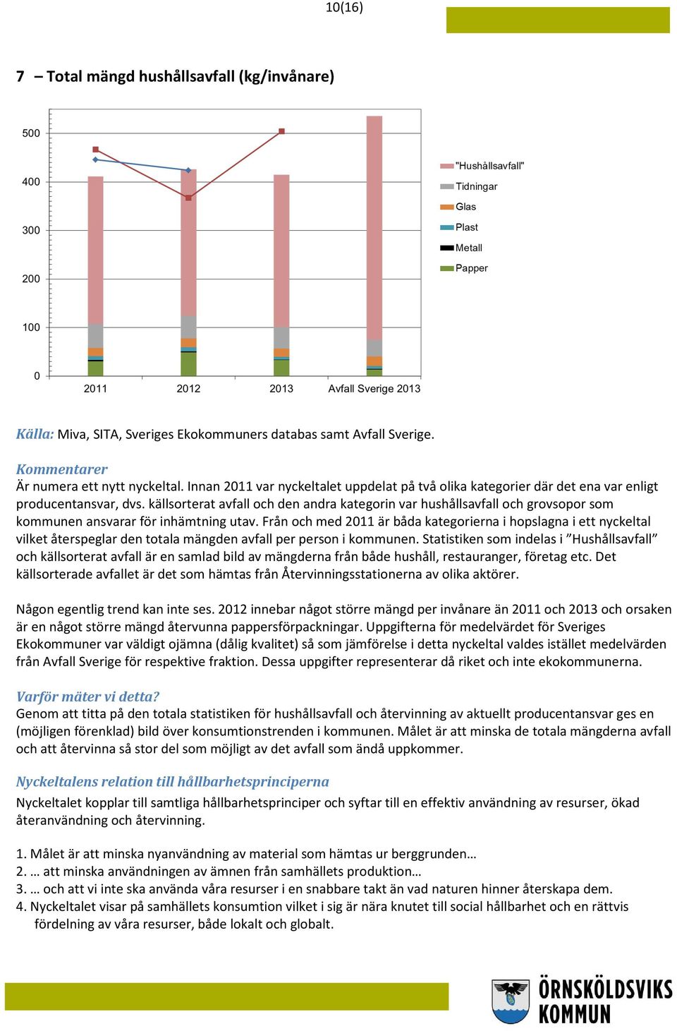 källsorterat avfall och den andra kategorin var hushållsavfall och grovsopor som kommunen ansvarar för inhämtning utav.