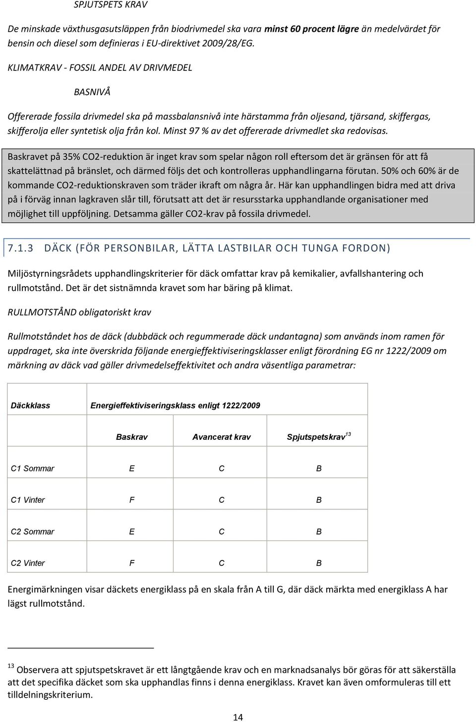 Minst 97 % av det offererade drivmedlet ska redovisas.