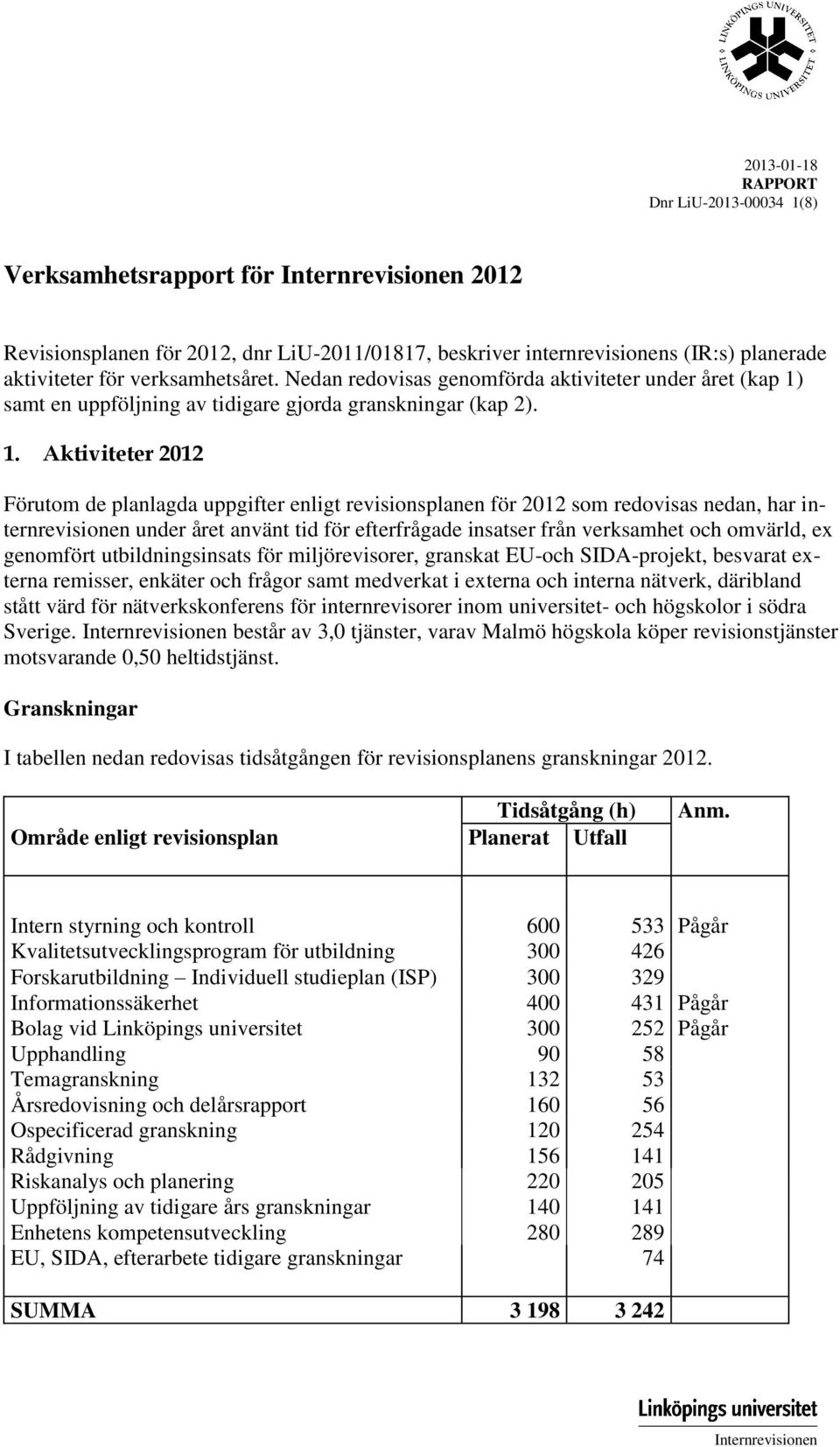 samt en uppföljning av tidigare gjorda granskningar (kap 2). 1.