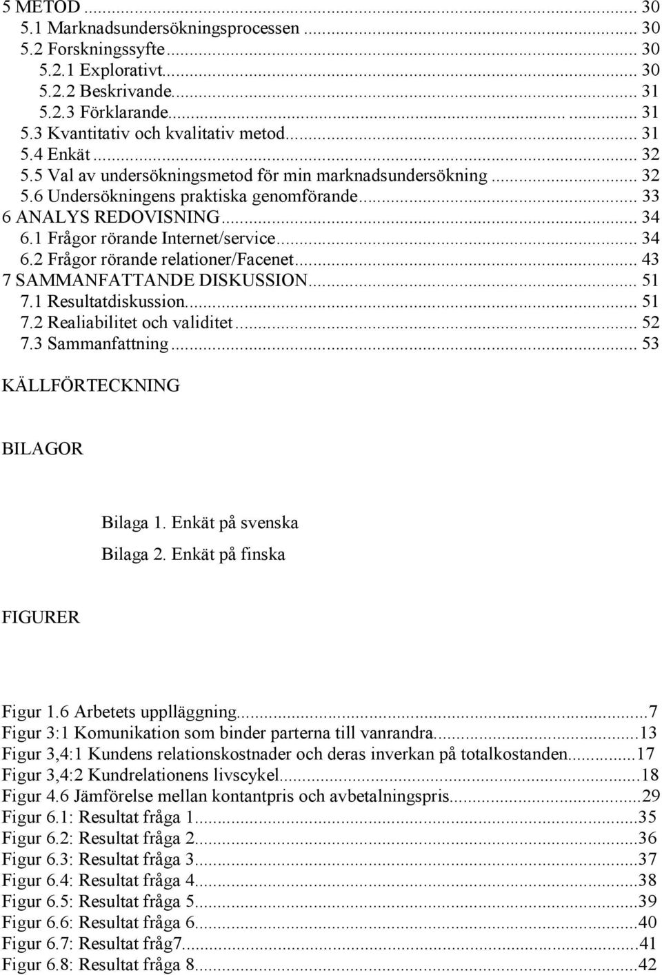 .. 43 7 SAMMANFATTANDE DISKUSSION... 51 7.1 Resultatdiskussion... 51 7.2 Realiabilitet och validitet... 52 7.3 Sammanfattning... 53 KÄLLFÖRTECKNING BILAGOR Bilaga 1. Enkät på svenska Bilaga 2.