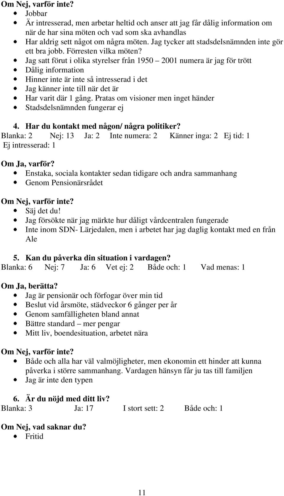 Jag satt förut i olika styrelser från 1950 2001 numera är jag för trött Dålig information Hinner inte är inte så intresserad i det Jag känner inte till när det är Har varit där 1 gång.