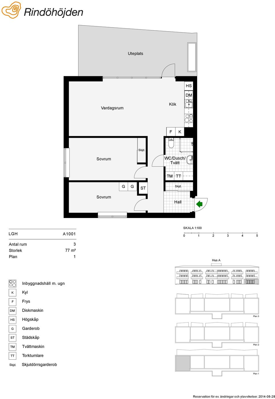 1:100 77 m² 1