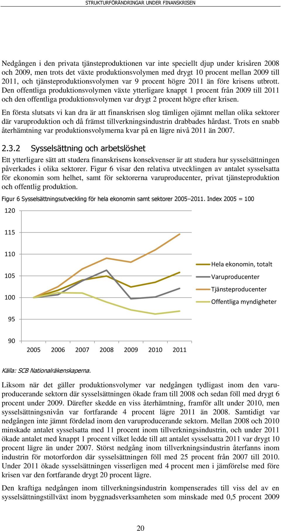 Den offentliga produktionsvolymen växte ytterligare knappt 1 procent från 2009 till 2011 och den offentliga produktionsvolymen var drygt 2 procent högre efter krisen.