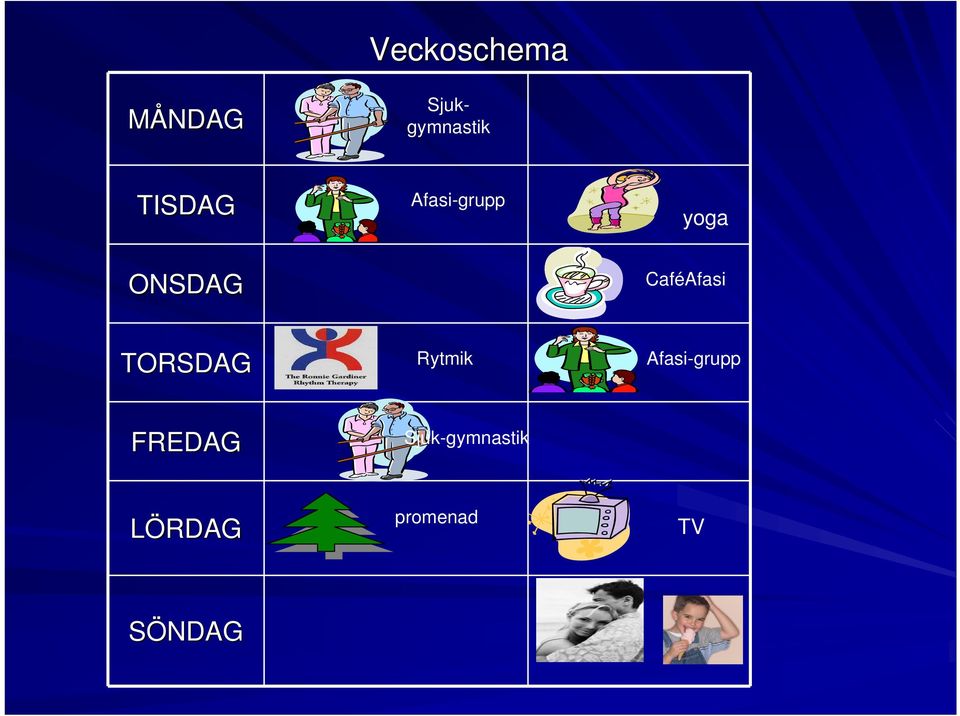 CaféAfasi TORSDAG Rytmik Afasi-grupp