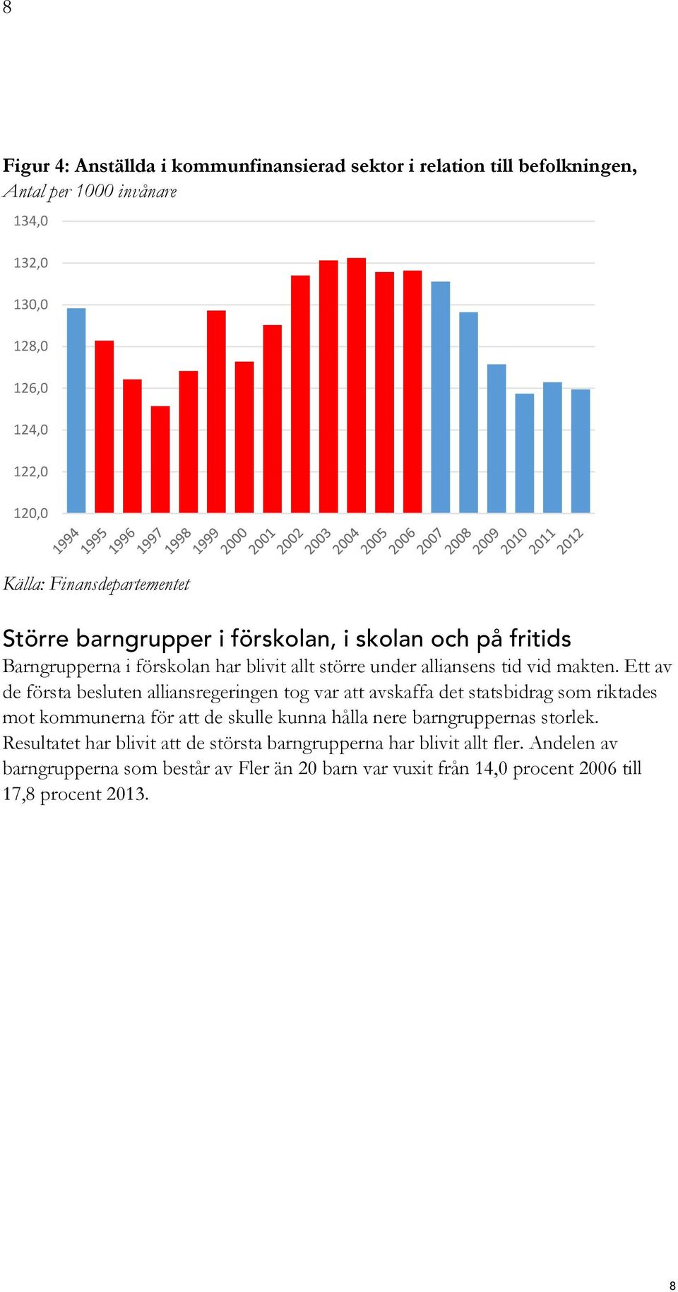 Ett av de första besluten alliansregeringen tog var att avskaffa det statsbidrag som riktades mot kommunerna för att de skulle kunna hålla nere barngruppernas storlek.