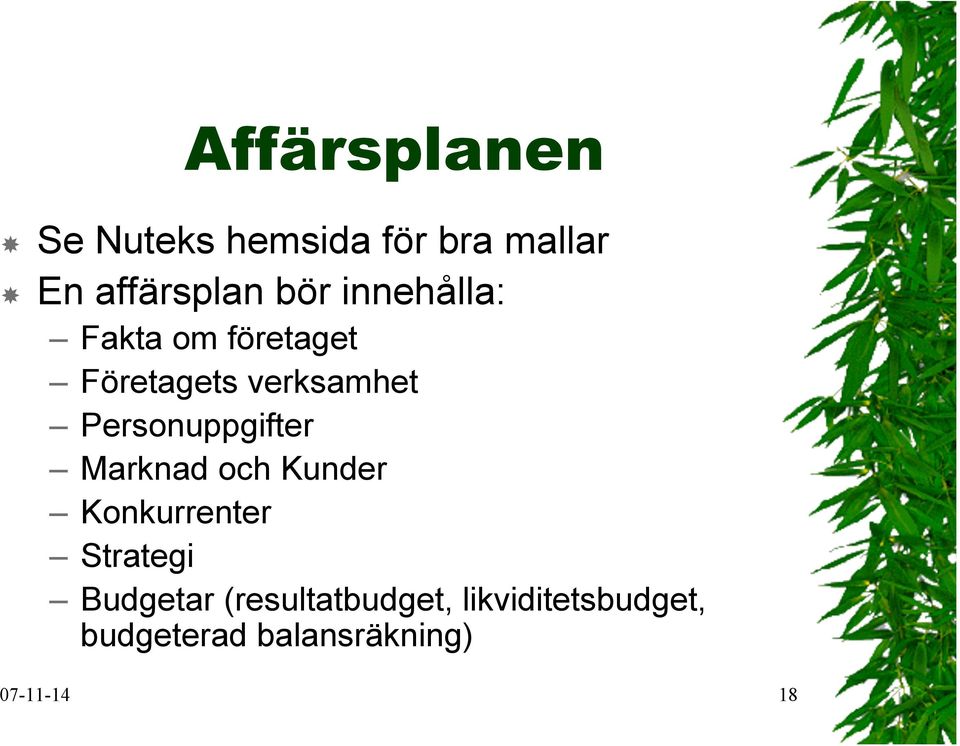 Personuppgifter Marknad och Kunder Konkurrenter Strategi