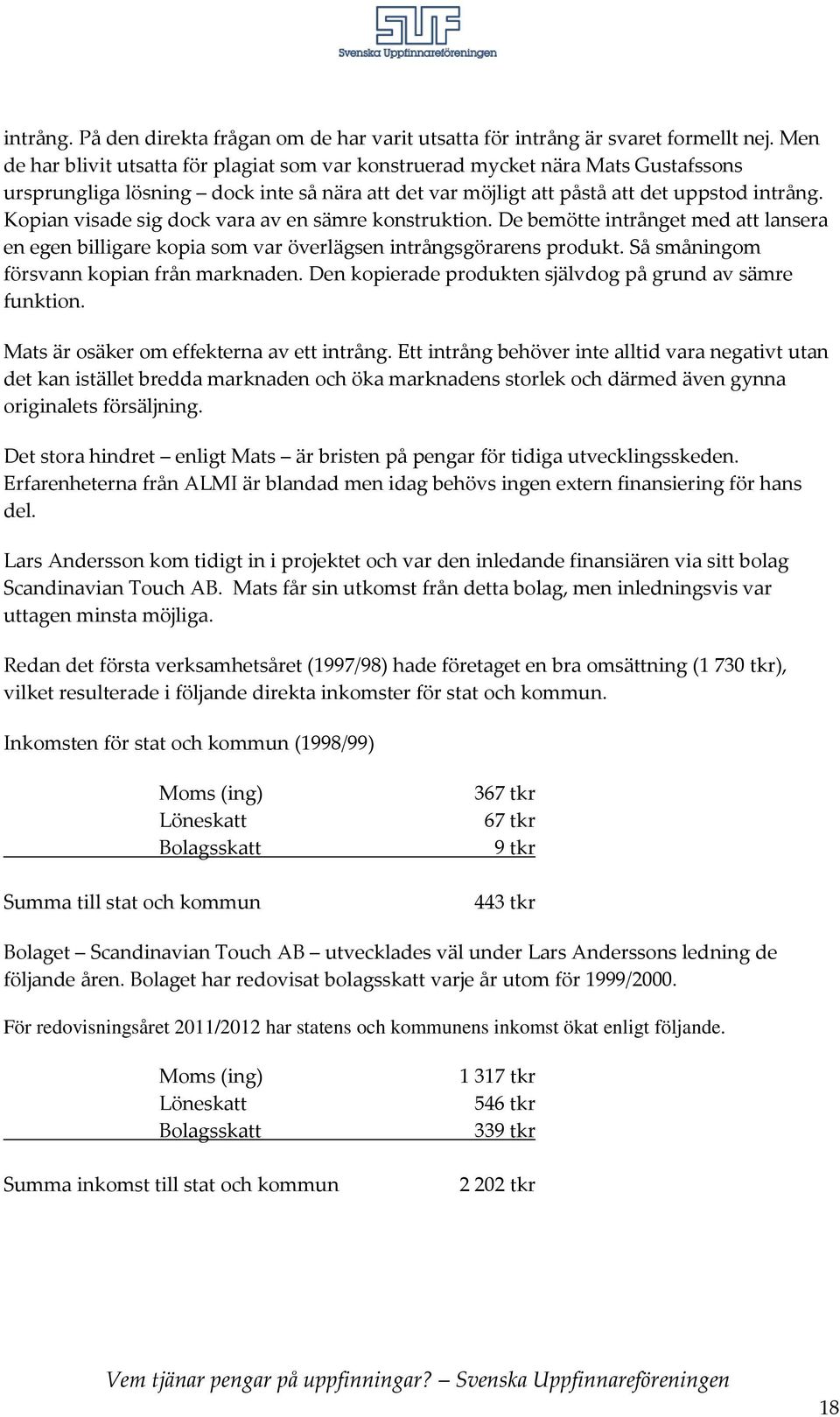 Kopian visade sig dock vara av en sämre konstruktion. De bemötte intrånget med att lansera en egen billigare kopia som var överlägsen intrångsgörarens produkt.