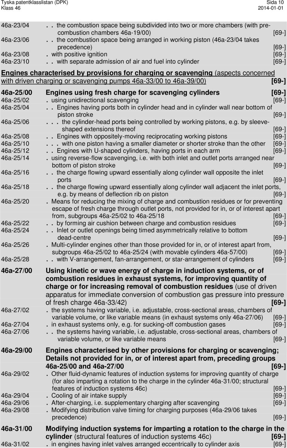 . with separate admission of air and fuel into cylinder [69-] Engines characterised by provisions for charging or scavenging (aspects concerned with driven charging or scavenging pumps 46a-33/00 to