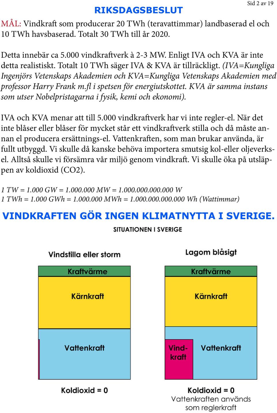 (IVA=Kungliga Ingenjörs Vetenskaps Akademien och KVA=Kungliga Vetenskaps Akademien med professor Harry Frank m.fl i spetsen för energiutskottet.