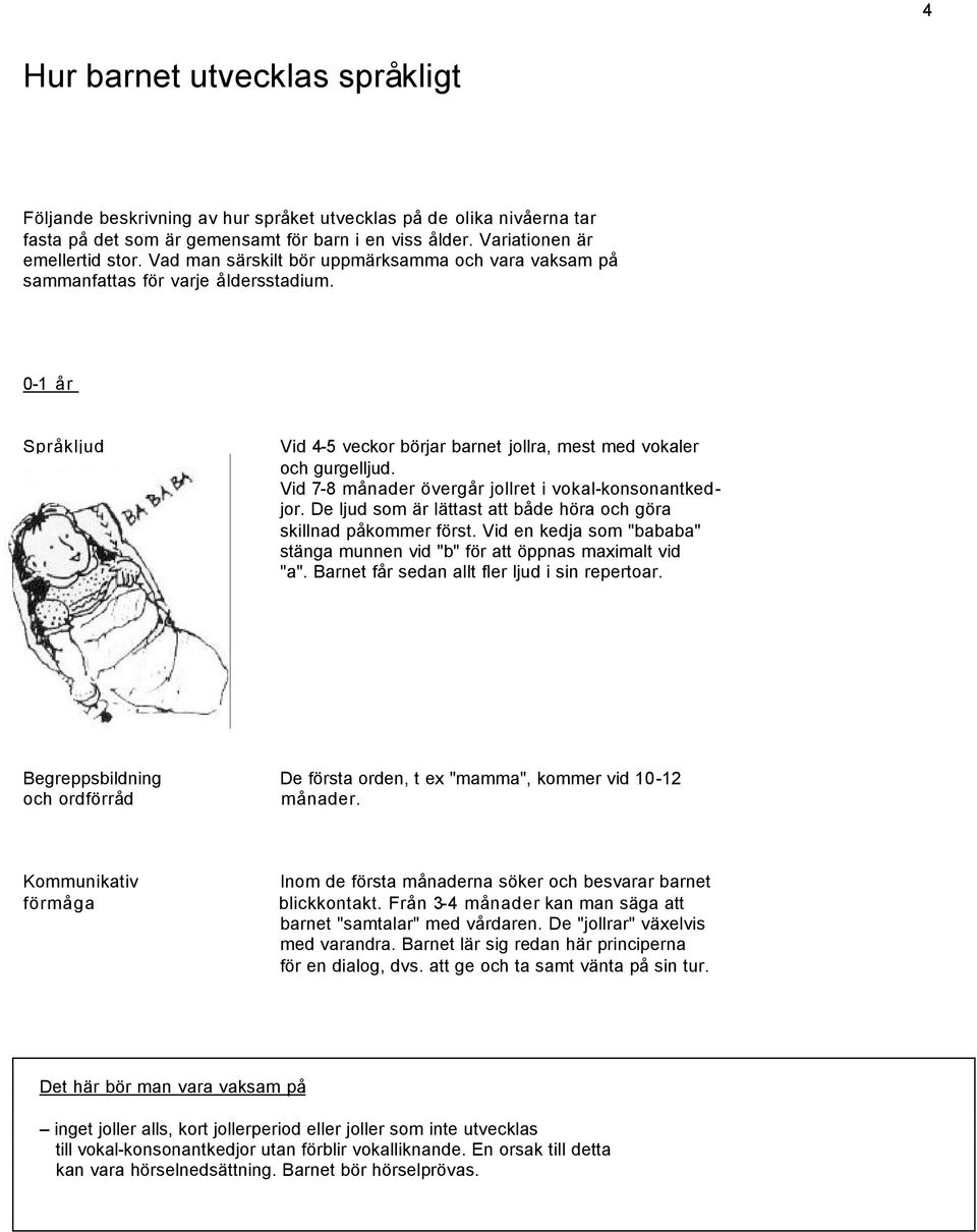 Vid 7-8 må nader övergå r jollret i vokal-konsonantkedjor. De ljud som är lättast att bå de höra och göra skillnad på kommer först.