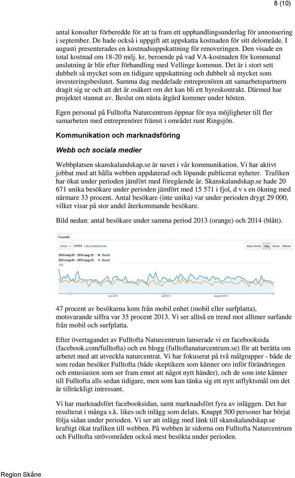 kr, beroende på vad VA-kostnaden för kommunal anslutning är blir efter förhandling med Vellinge kommun.