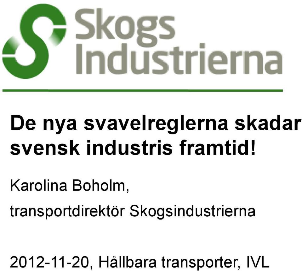 Karolina Boholm, transportdirektör