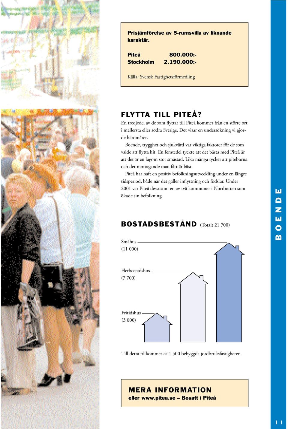 Boende, trygghet och sjukvård var viktiga faktorer för de som valde att flytta hit. En femtedel tyckte att det bästa med Piteå är att det är en lagom stor småstad.