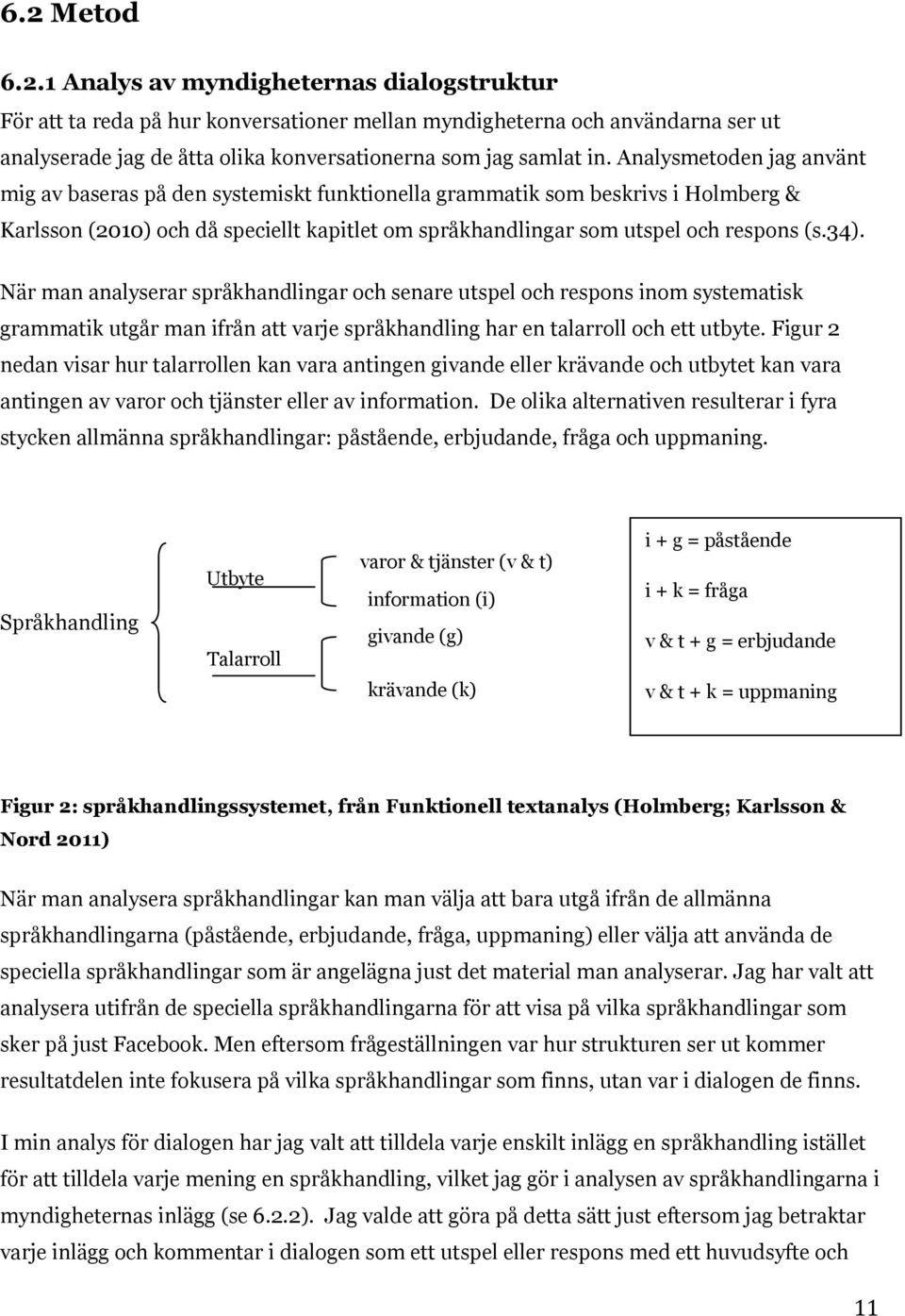 När man analyserar språkhandlingar och senare utspel och respons inom systematisk grammatik utgår man ifrån att varje språkhandling har en talarroll och ett utbyte.