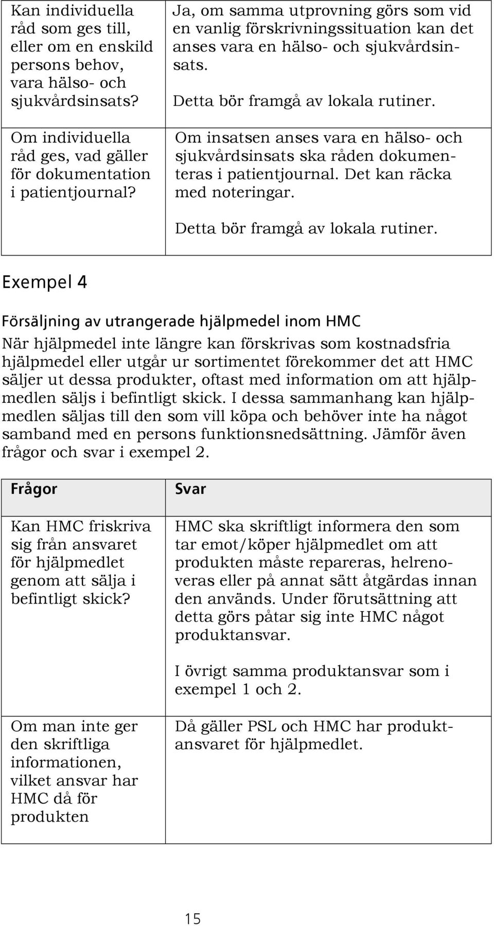 Om insatsen anses vara en hälso- och sjukvårdsinsats ska råden dokumenteras i patientjournal. Det kan räcka med noteringar. Detta bör framgå av lokala rutiner.