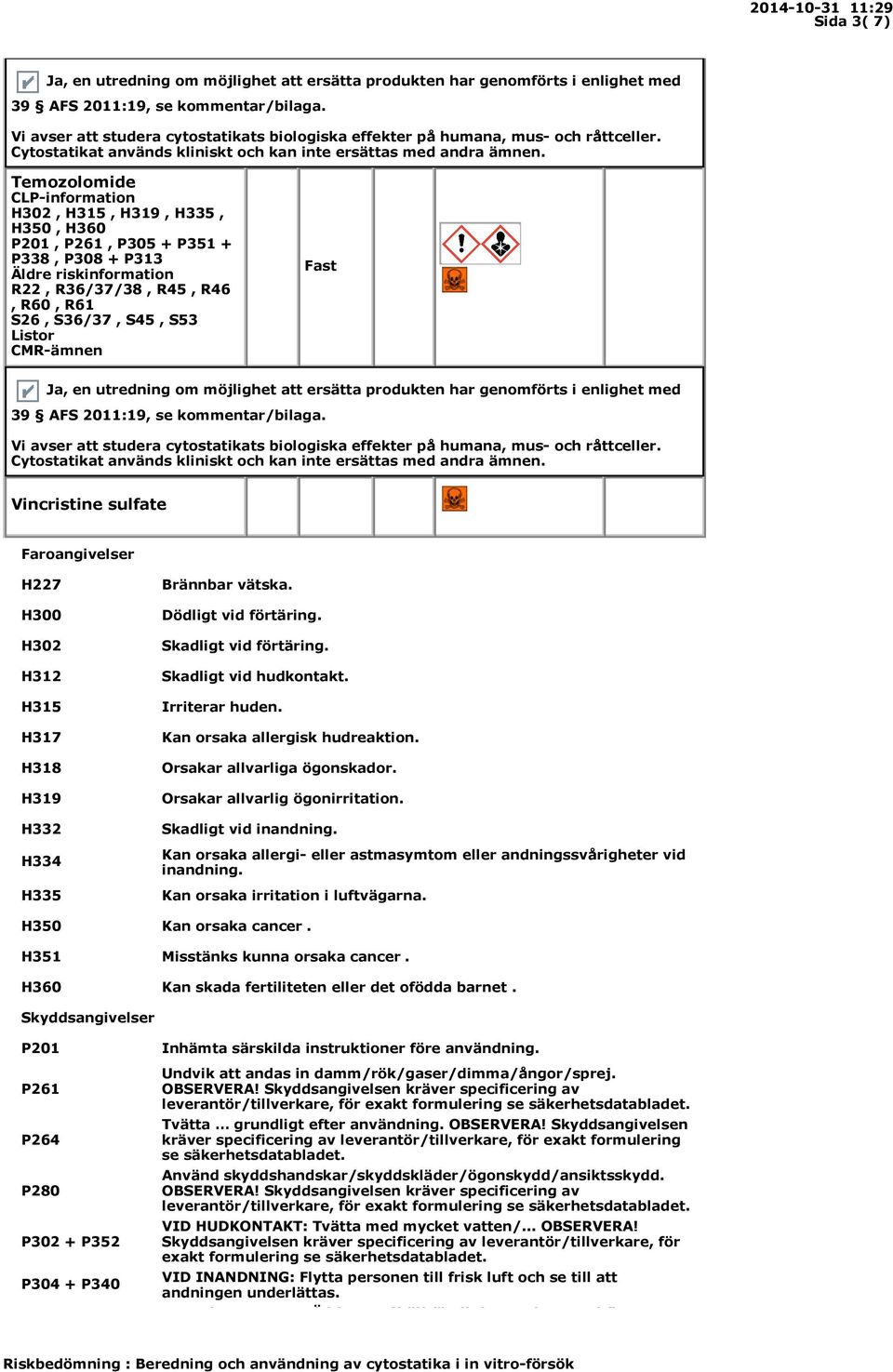 Orsakar allvarliga ögonskador. Orsakar allvarlig ögonirritation. Skadligt vid inandning. Kan orsaka allergi- eller astmasymtom eller andningssvårigheter vid inandning.